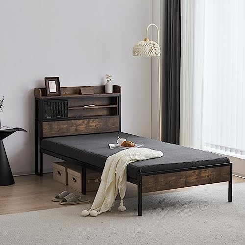 【10cmマットレス付き】ベッドフレームシングル北欧風ベッド下収納 おしゃれ S 10cmマットレス付き】ベッドフレームシングル北欧風ベッド下収納